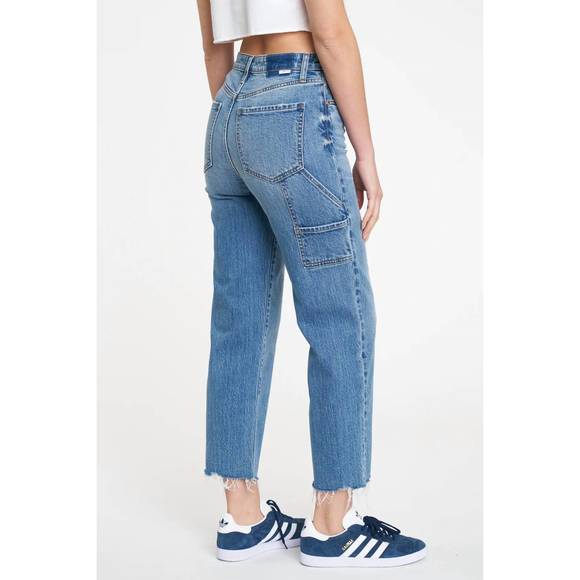 NEW DAZE women's shut down sundaze utility crop jeans in blue - Picture 2 of 3